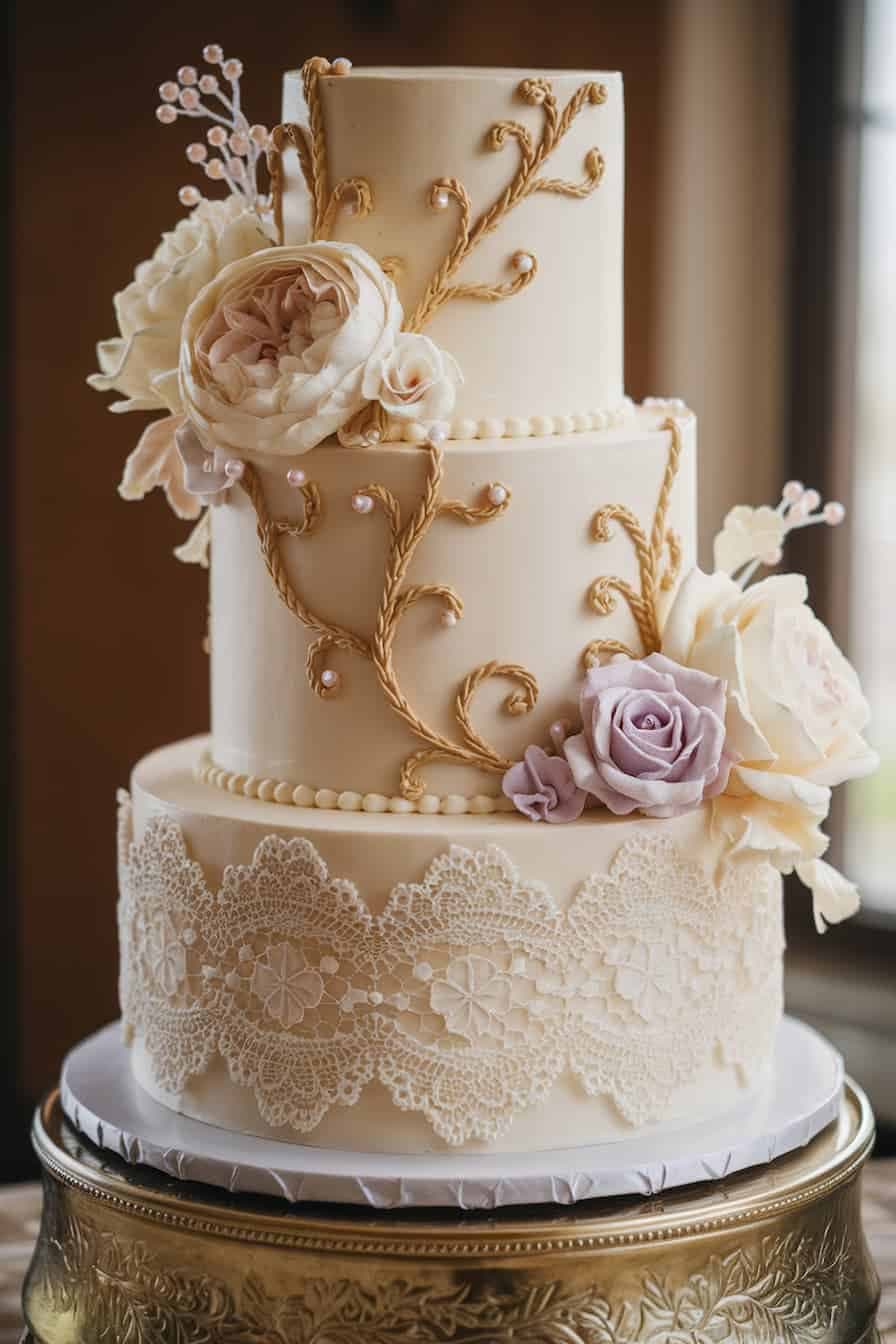 Ivory Botanica wedding cake collection by Cakeflair Couture