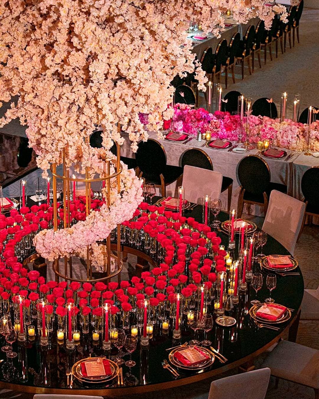 Midnight in Red — Statement tablescape · black & crimson by Cakeflair Couture